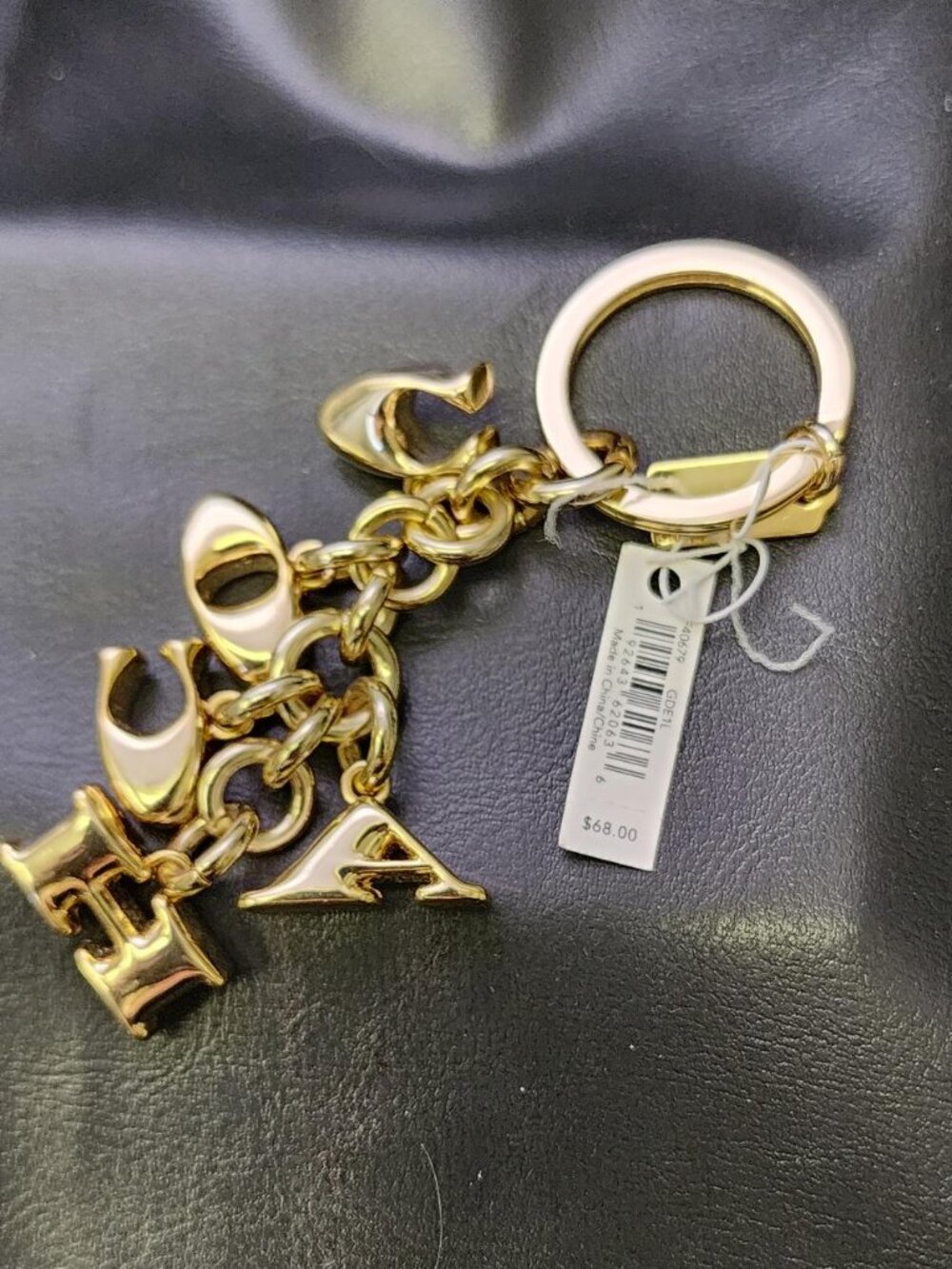 Coach Gold colored MultiColored Glitter Letters Keychain - Picture 4 of 4